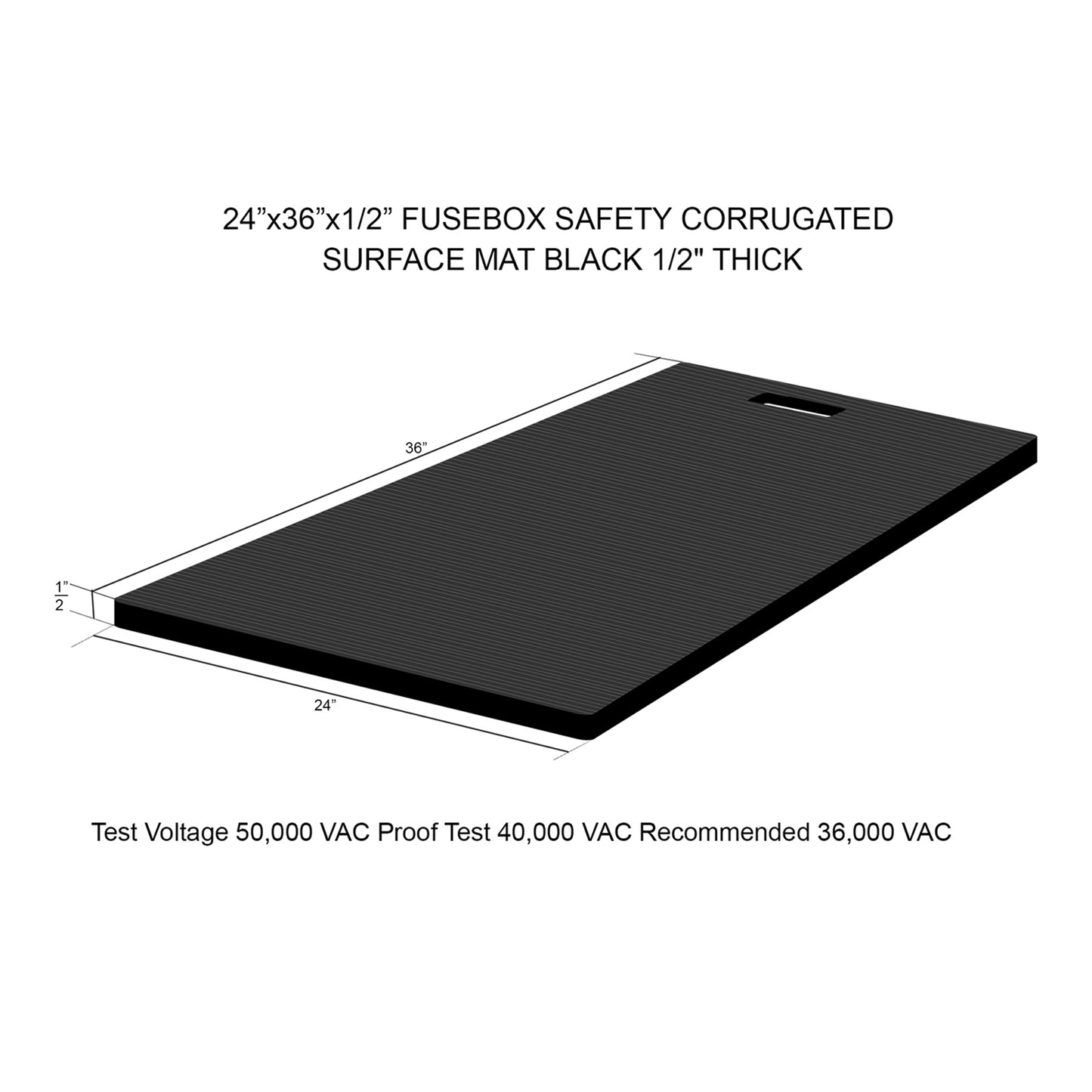 Fusebox Safety Mat™ - Extreme Duty Corrugated Surface 2'x3'