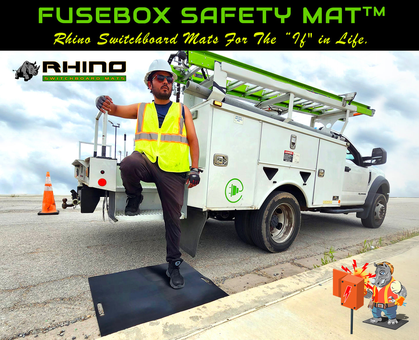 Fusebox Safety Mat™ - Extreme Duty Corrugated Surface 2'x3'