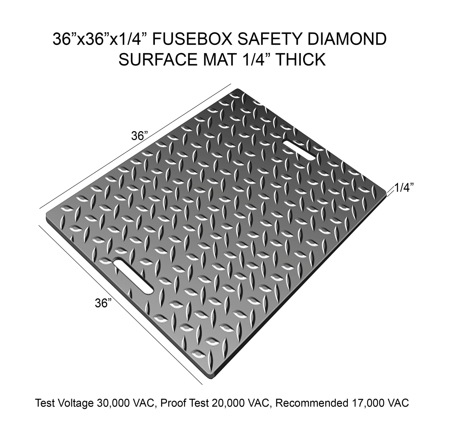 Alfombrilla de seguridad Fusebox Safety Mat™ - Superficie de diamante de alta resistencia de 61 x 91 cm