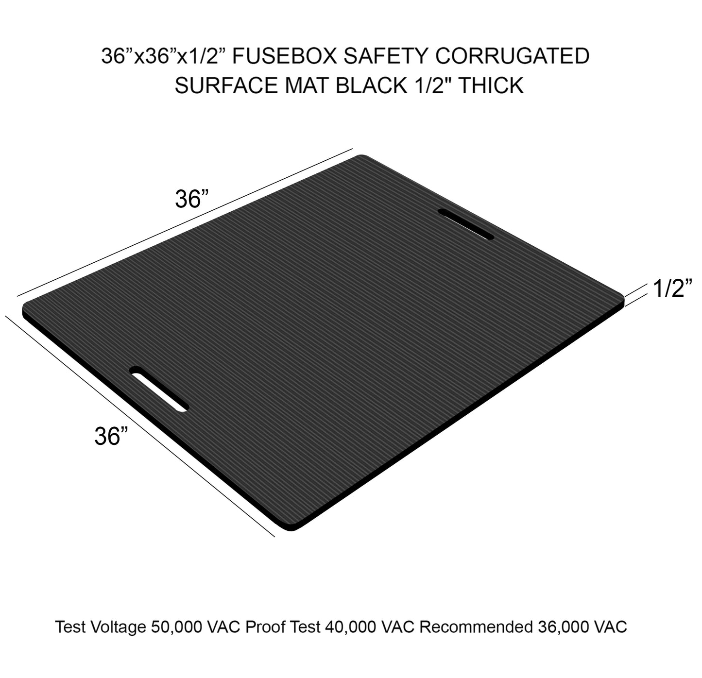 Alfombrilla de seguridad Fusebox Safety Mat™ - Superficie corrugada de uso extremo 0.61 m x 0.91 m